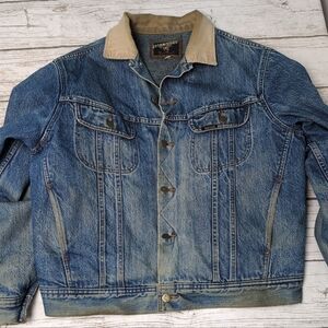 Vintage Mustang Stormrider Blanket Lined Denim Jean Jacket Size Medium